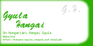 gyula hangai business card
